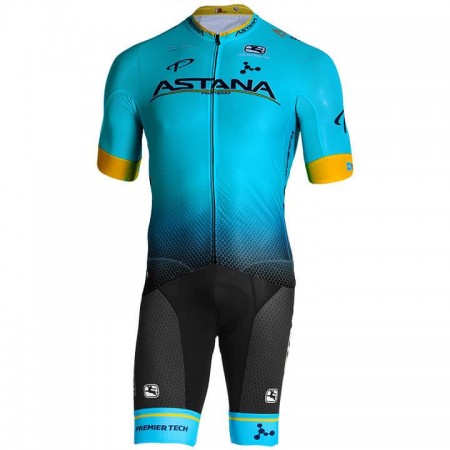 Conjunto Maillot + Culotte Corto con tirantes 2019 Astana Pro Team N001